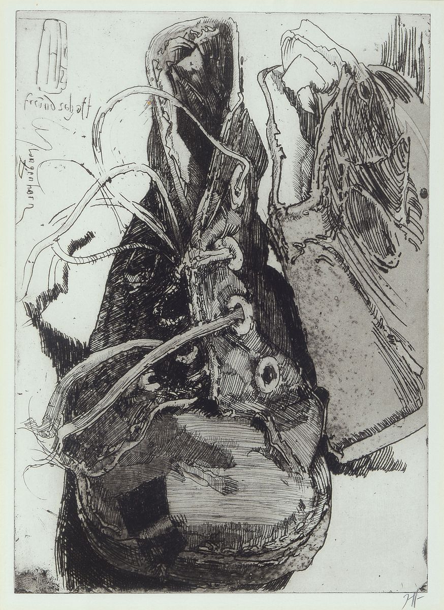 Horst Janssen, 1929-1995, Konvolut aus 3 Radierungen, je sign. und dat. Platte 30x20 cm, 25x20 cm, 35x26 cm, gesamt ca. 50x34 cm, 38x29 cm, 45x35 cm