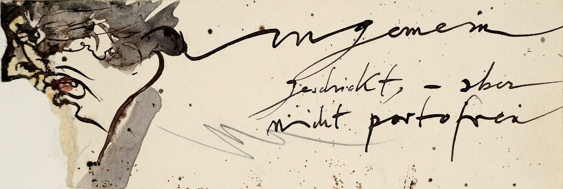 Horst Janssen, 1929-1995, Zeichnung, dat. 71, ca. 14x23 cm, PP, 18x27 cm, leichte Flecken auf PP.