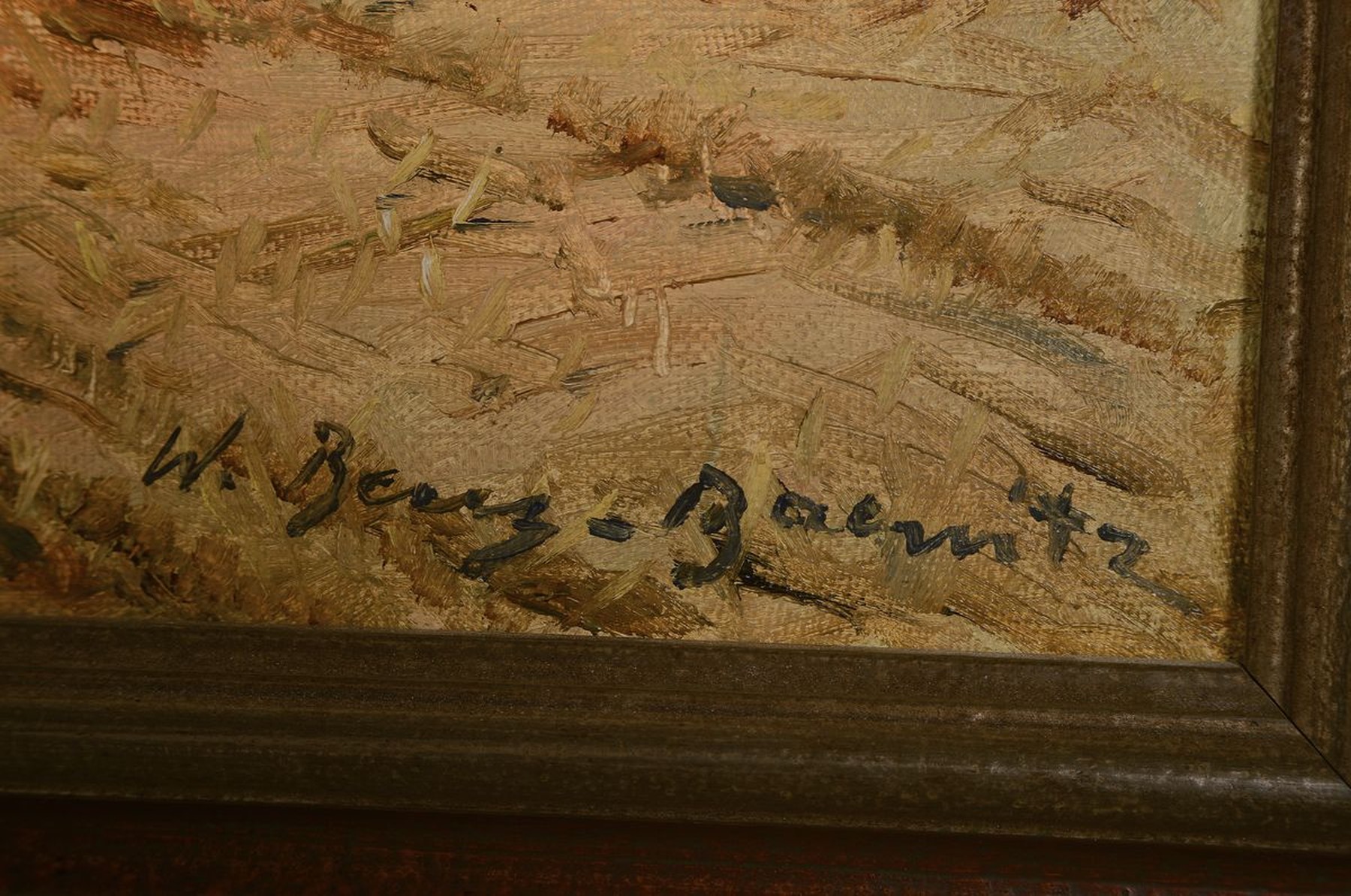 Detail a: Willy Benz-Baenitz, 1881-1957, Mutter und Kind auf dem Heimweg von der Ernte, Öl/Lwd, rechts unten signiert, ca. 70x100cm, R. ca. 88x119cm