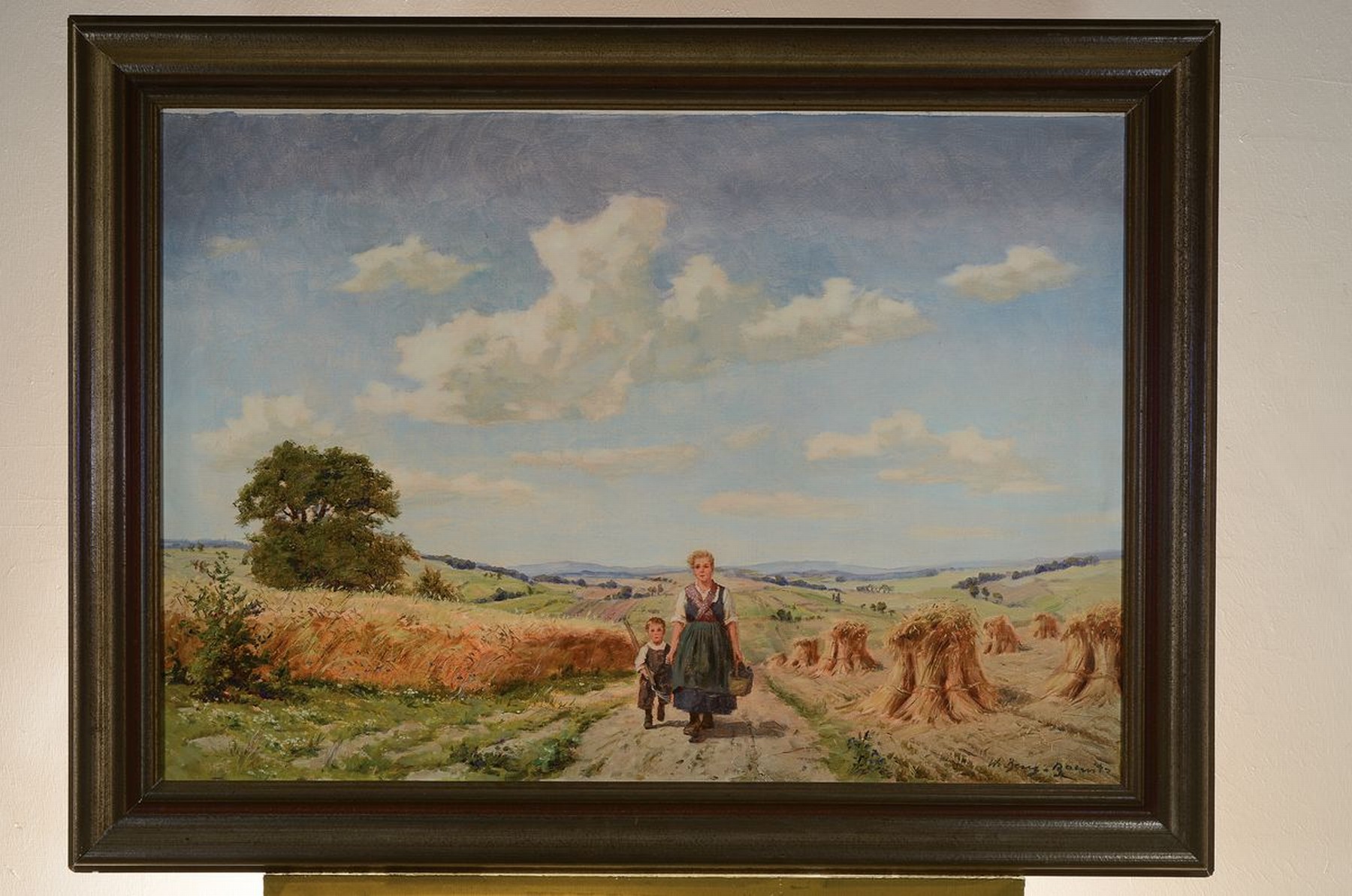 Detail k: Willy Benz-Baenitz, 1881-1957, Mutter und Kind auf dem Heimweg von der Ernte, Öl/Lwd, rechts unten signiert, ca. 70x100cm, R. ca. 88x119cm