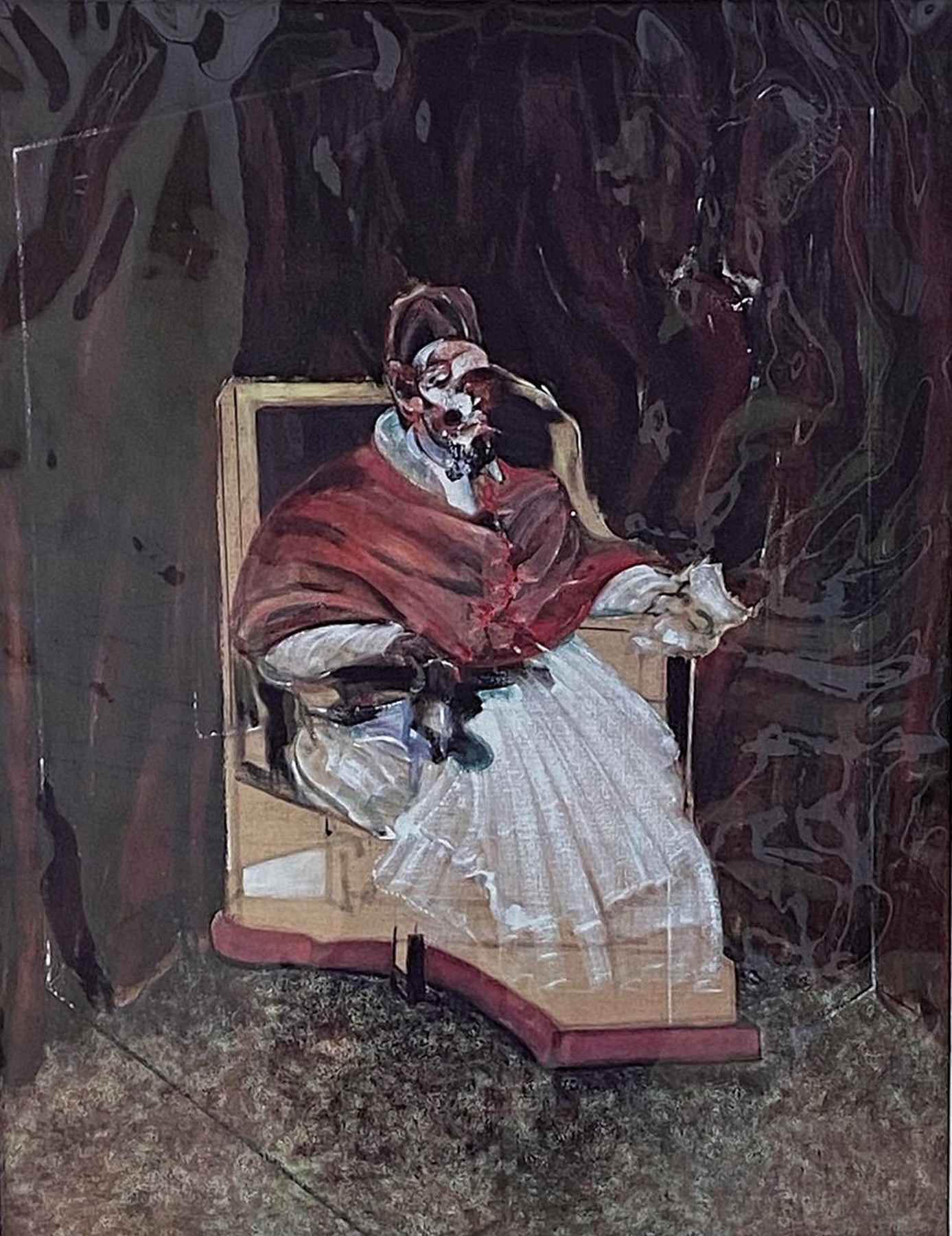 Francis Bacon, 1909-1992, Plakat, Farboffset, study for portrait of pope innocent, unsigniert, Blatt ca. 70x50cm, Gesamtgrösse ca. 83x62cm