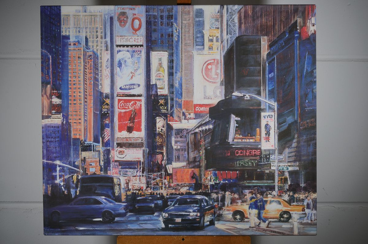 Detail k: Namazbek Chekirov, geb. 1979, Times Square, Farbserigraphie auf Lwd, rückseitig signiert und num. 392/750, ca. 85x 100 cm