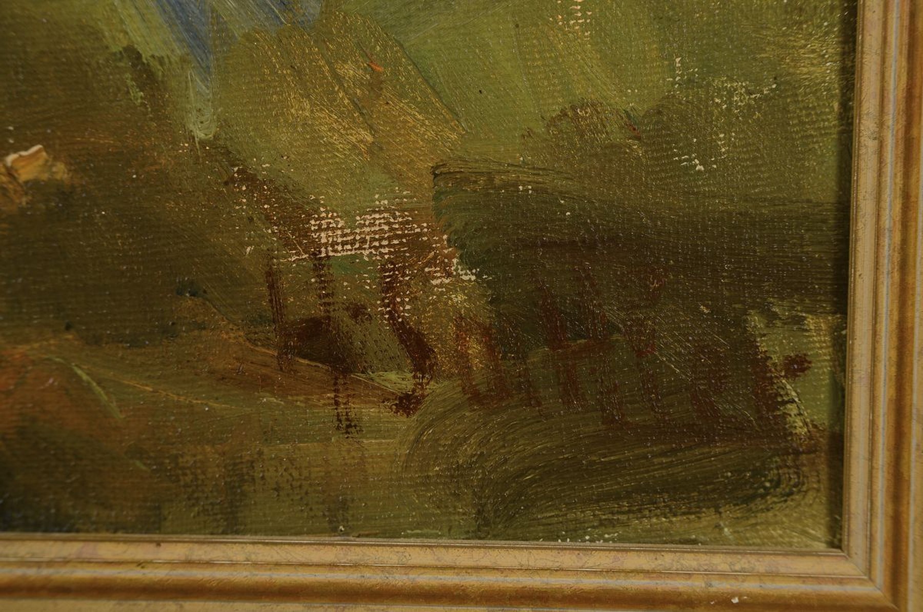 Detail a: Hermann Sattler, 1892 Wunsredel - 1945 Wattersdorf, Perforcejagd, Öl/Lwd, gekonnte impress. Malerei, bewegte, ausdrucksstarke Darstellung, li. unten ...