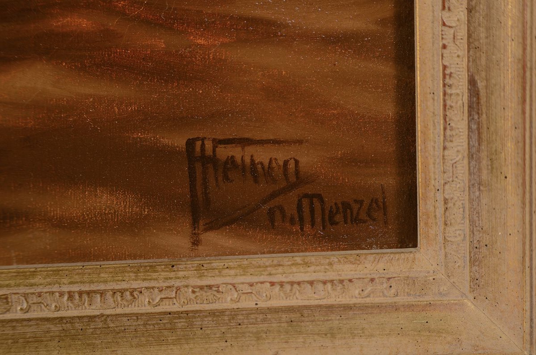 Detail a: Hans (Johann) Heinen, 1860 Krefeld-1943 München, Kopie nach Adolph von Menzels Gemälde Flötenkonzert Friedrichs des Großen, Öl/Lwd, rechts unten ...