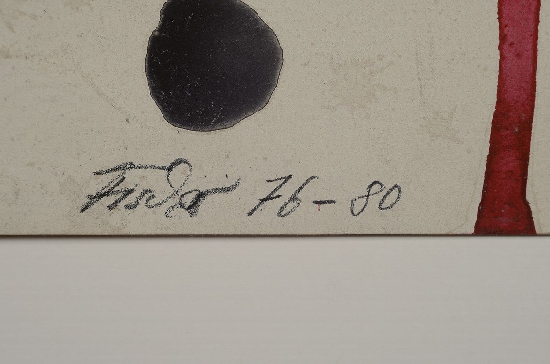 Detail a: Ole Fischer, 1943-2005, Mischtechnik/ Papier,auf Karton befestigt, rechts unten sign., dat. 76-80, ca. 76x56 cm, gesamt 100x68cm