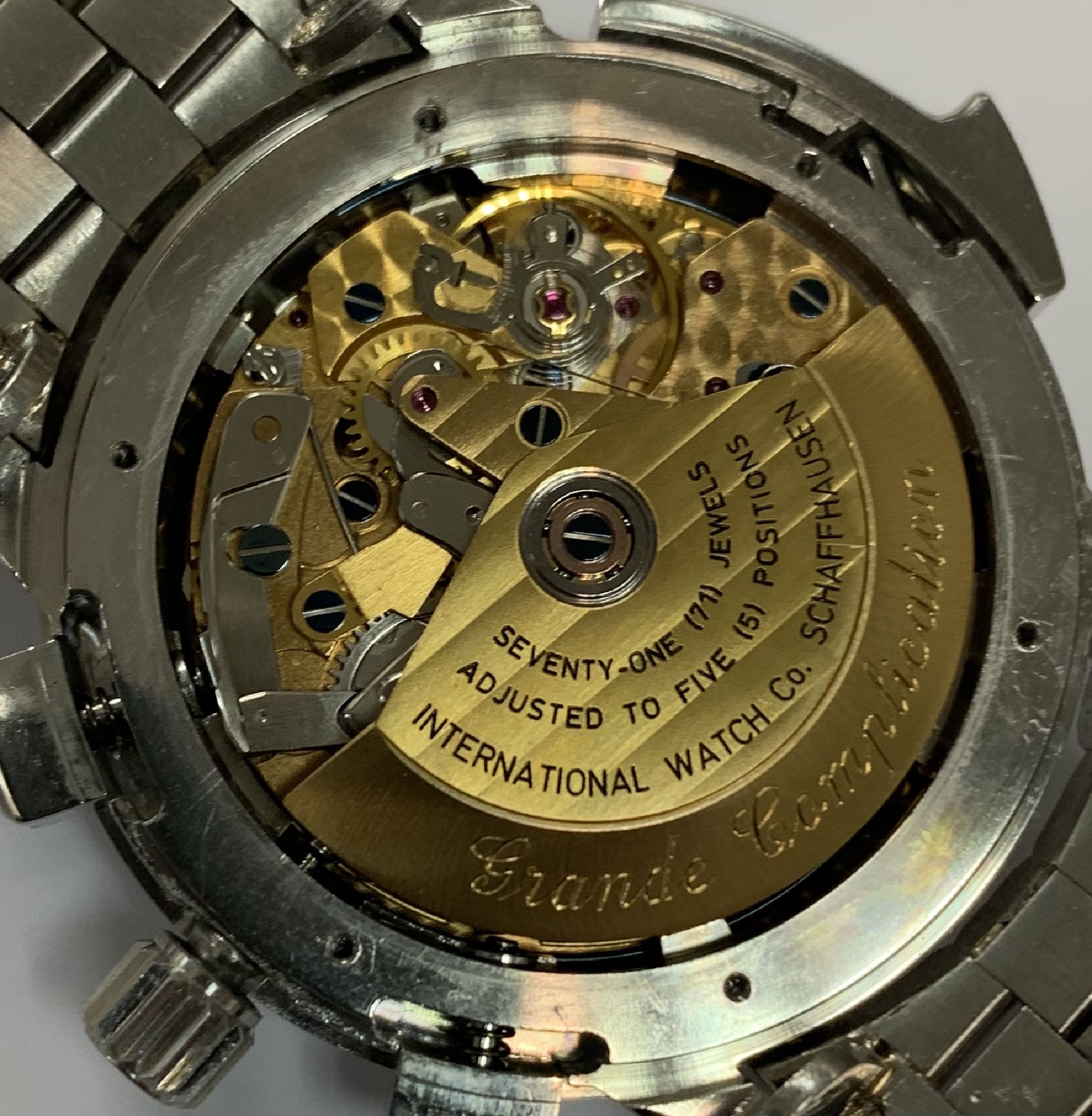 Detail o: IWC hochfeiner, seltener & bedeutender astronomischer Armbandchronograph Grande Complication mit ewigem Kalender & Minutenrepetition in Platin ...