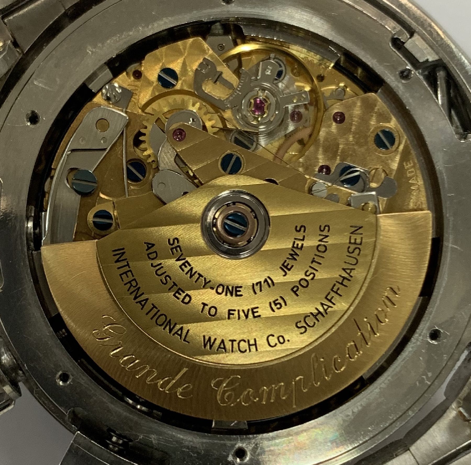 Detail q: IWC hochfeiner, seltener & bedeutender astronomischer Armbandchronograph Grande Complication mit ewigem Kalender & Minutenrepetition in Platin ...