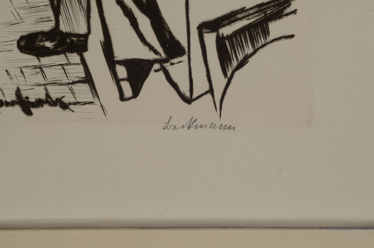 Detail a: Max Beckmann, 1935 - 2020, Kaltnadelradierung auf Velin von J.W. Zanders (mit Wasserzeichen), handsigniert, in der Platten betitelt und datiert ...