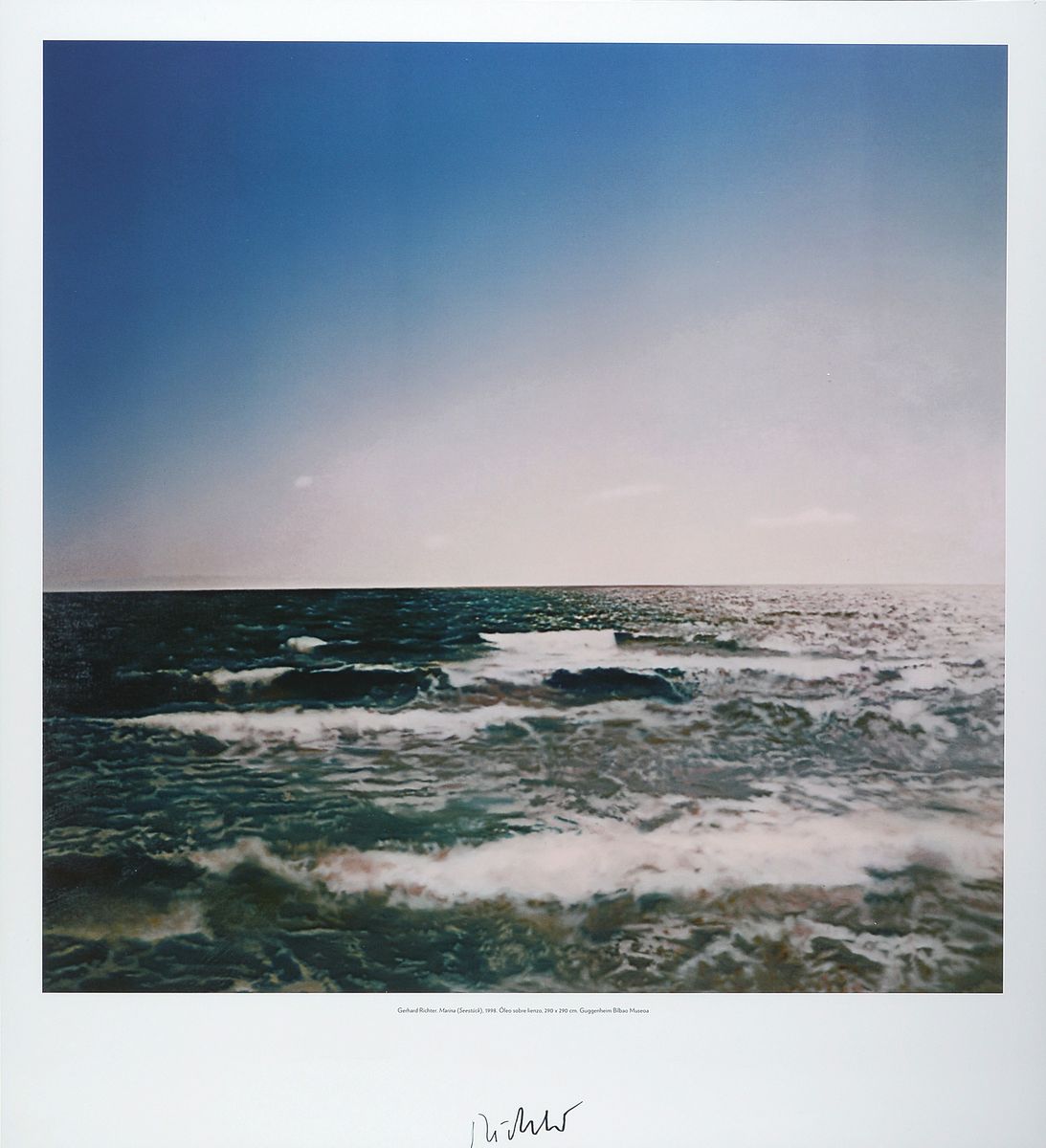 Gerhard Richter, geb. 1932, Offset, handsigniert, "Marina Seascape", Hrsg. Guggenheim Museum Bilbao, aus 2002, Blattgröße 70 x 60 cm, ...