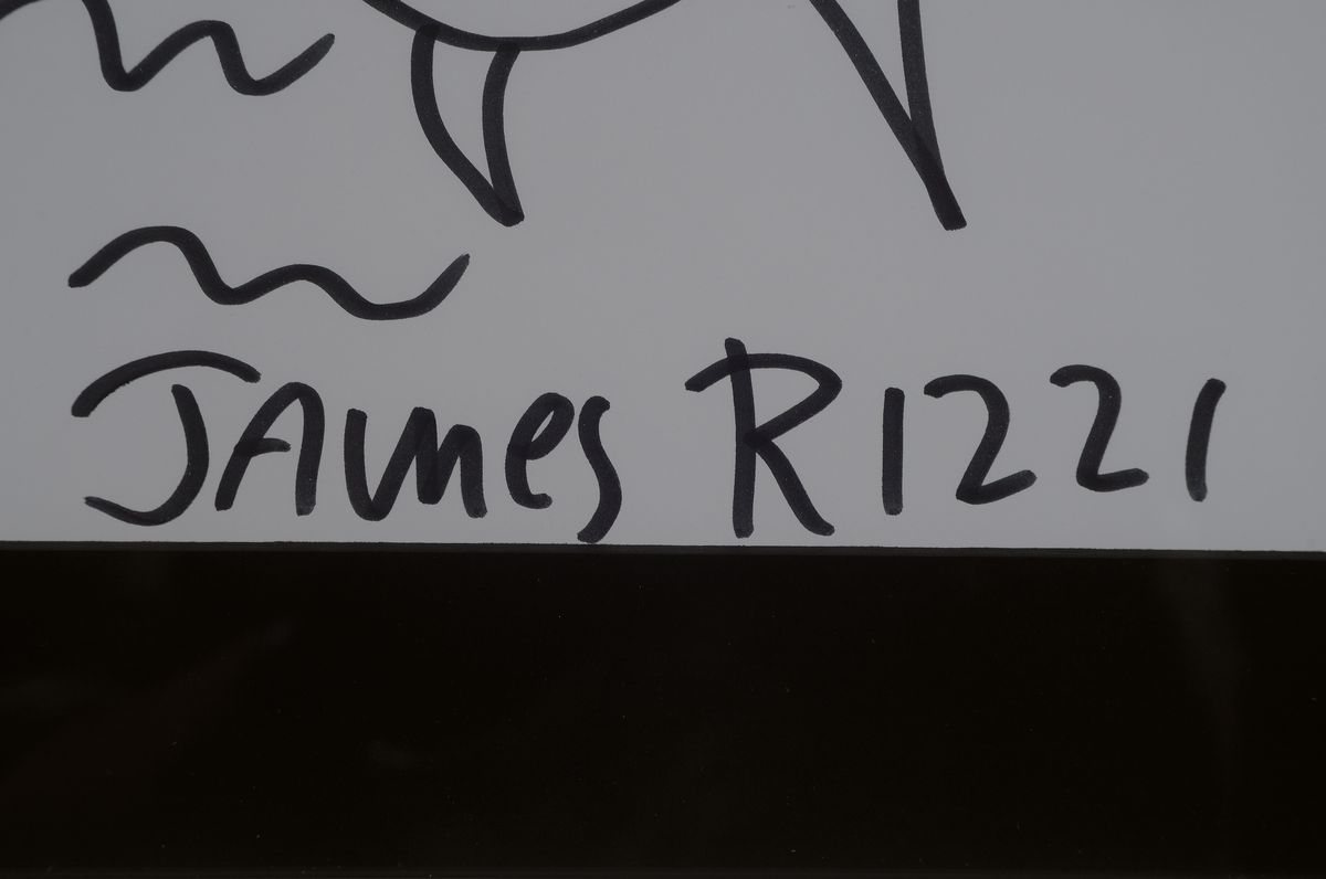 Detail a: James Rizzi, 1950 - 2011, Filzstifzeichnung,handsigniert, Fische, 21 x 29.5 cm, unter Glas, Rahmen 32.5 x 42.35 cm