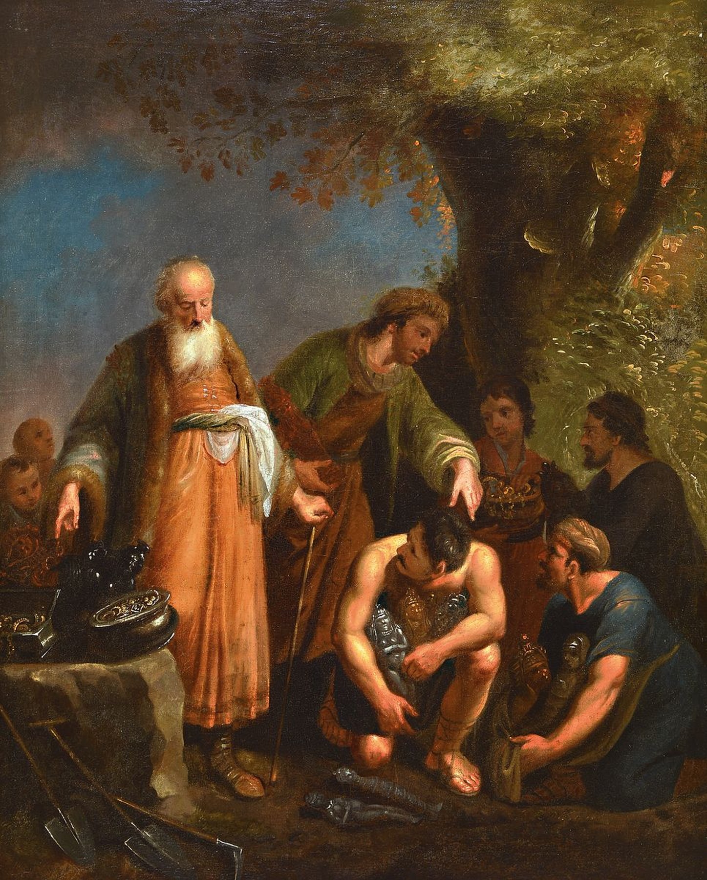 Anton (Johann Anton) Tischbein, 1720 Haina-1784 Hamburg, Labans Schätze, Szene aus dem alten Testament, zeigt die Wiederauffindung der Hausgötter, ...