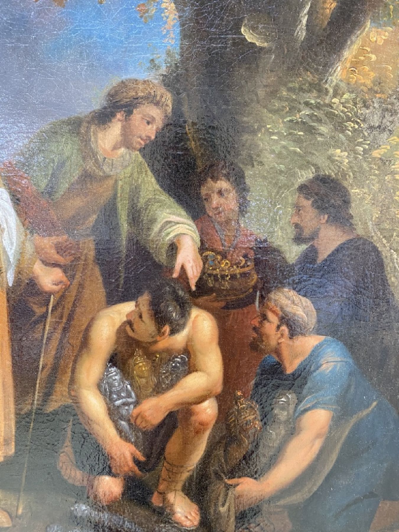 Detail d: Anton (Johann Anton) Tischbein, 1720 Haina-1784 Hamburg, Labans Schätze, Szene aus dem alten Testament, zeigt die Wiederauffindung der Hausgötter, ...