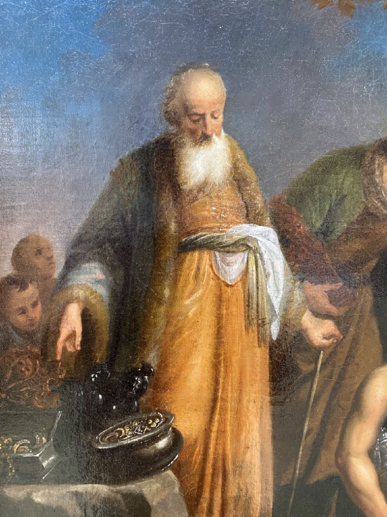 Detail e: Anton (Johann Anton) Tischbein, 1720 Haina-1784 Hamburg, Labans Schätze, Szene aus dem alten Testament, zeigt die Wiederauffindung der Hausgötter, ...