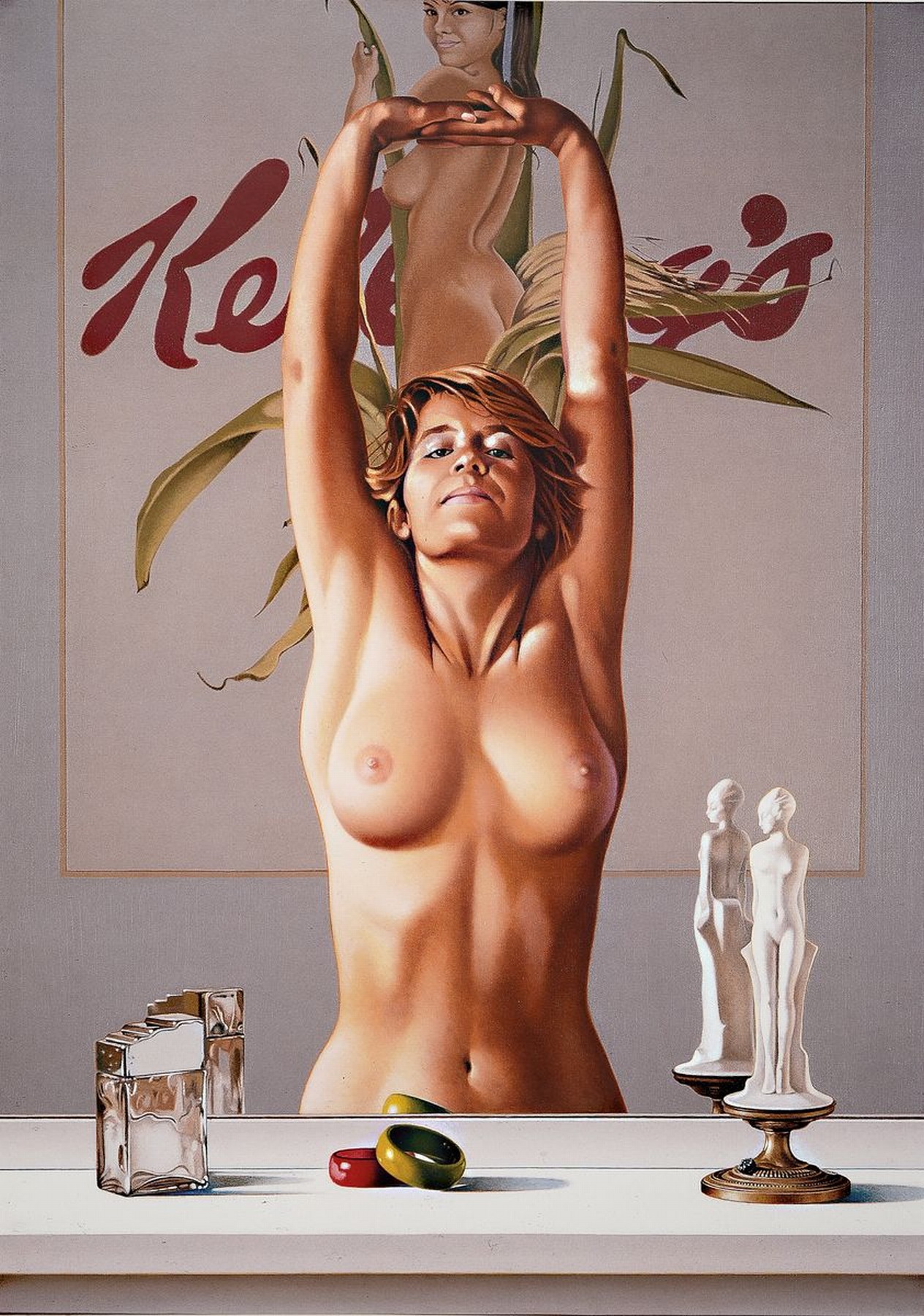 Mel Ramos, geb. 1935, Titel: Young girl before a Mirrow, Farboffset-Lithografie, Drucker Verlag: publishing Company Verlag 2004, PP, Motiv ca. 55x41 ...