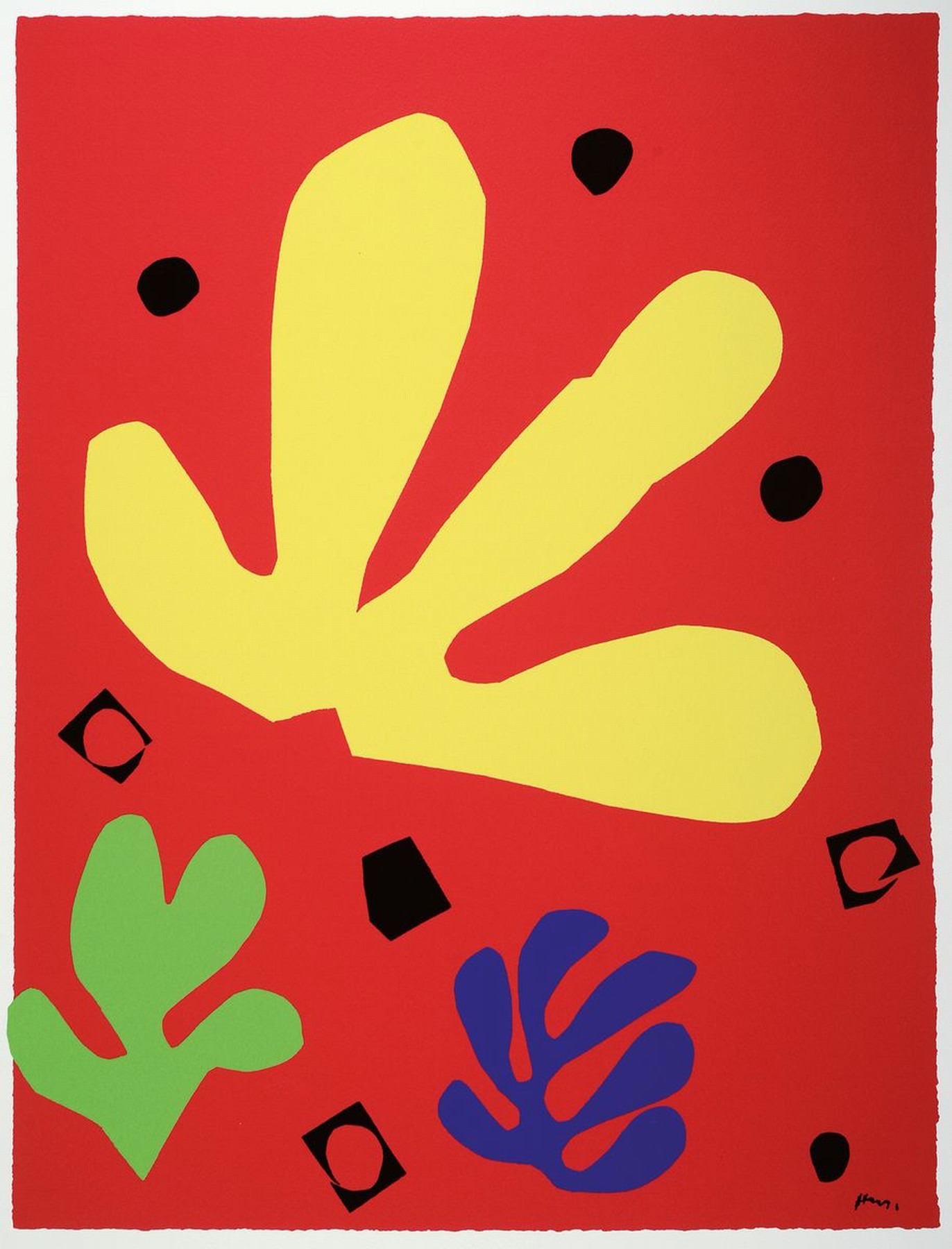 Henri Matisse, 1869-1954, Titel: Elements Vegetaux, Farbserigrafie, Drucker Verlag, ca. Acte, Belgique, gesamt ca. 78x60 cm, knicken zusehen