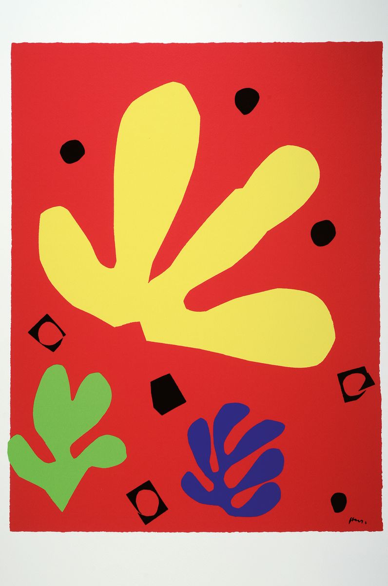 Detail k: Henri Matisse, 1869-1954, Titel: Elements Vegetaux, Farbserigrafie, Drucker Verlag, ca. Acte, Belgique, gesamt ca. 78x60 cm, knicken zusehen