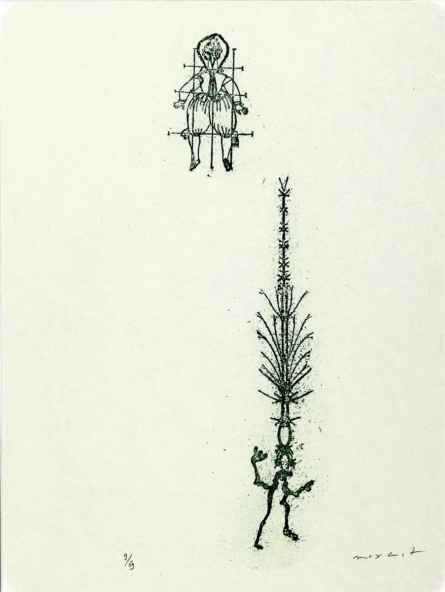 Max Ernst, 1893 - 1983, Farblithographie auf festem Japanbütten, handsigniert, num. 9/69, aus 1970, Blatt aus der Vorzugsausgabe der Suite ...