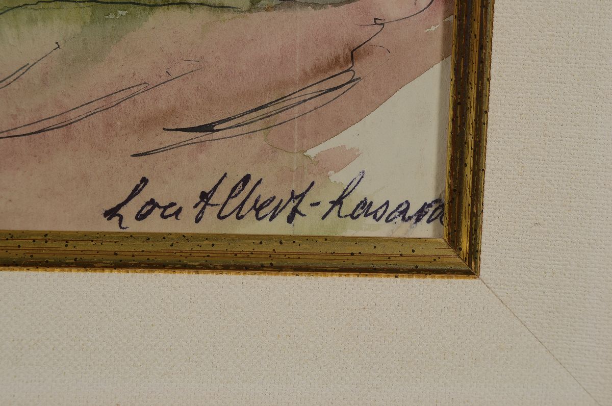 Detail a: Albert Lasard, 1885 Metz - 1965 Paris, ausdrucksstarkes Aquarell, verso auf Zettel bez. "Montagne" und num. 390, signiert,ca. 28.5 x 39 cm, ...