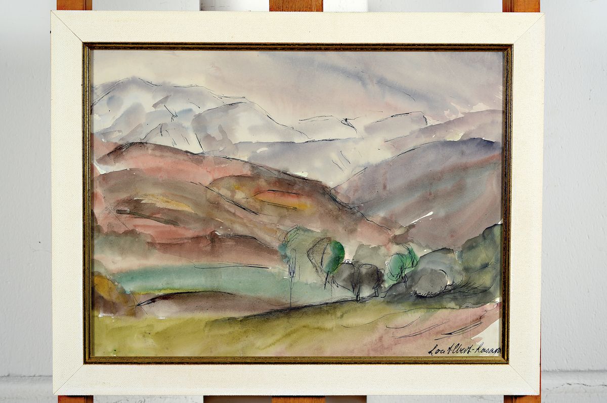 Detail k: Albert Lasard, 1885 Metz - 1965 Paris, ausdrucksstarkes Aquarell, verso auf Zettel bez. "Montagne" und num. 390, signiert,ca. 28.5 x 39 cm, ...