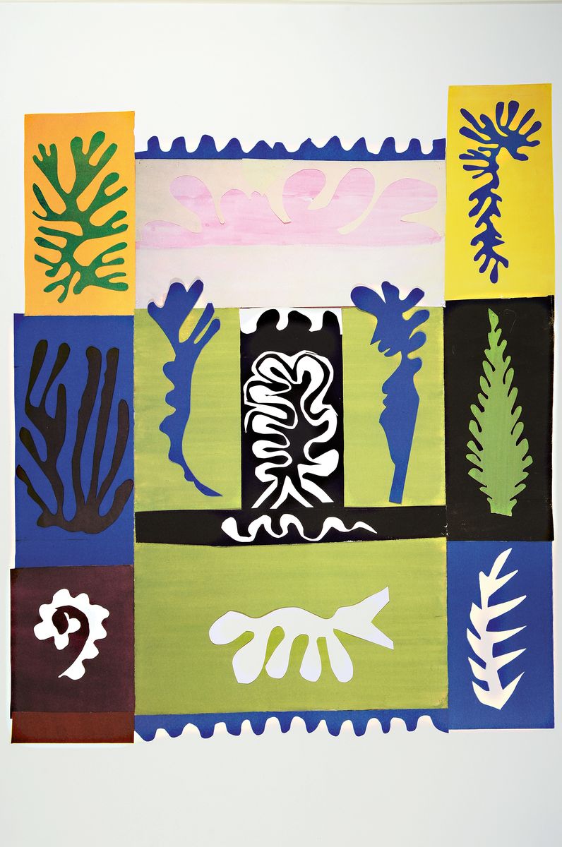 Detail k: Henri Matisse, 1869-1954, Titel: Tahiti, Farboffset-Lithografie, Drucker Verlag: Arte Maeght, Paris, WZ R 083, ca. 80x65 cm, Griffknicke zusehen