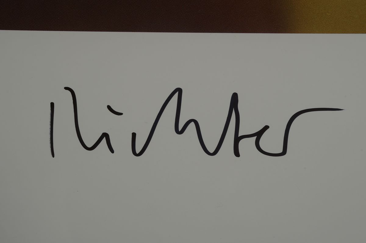 Detail a: Gerhard Richter, geb. 1932, Farboffset, handsigniert, nach dem Gemälde von 1997 "Abstraktes Bild" von 1977, Hrsg. Achenbach Art Edition, ...