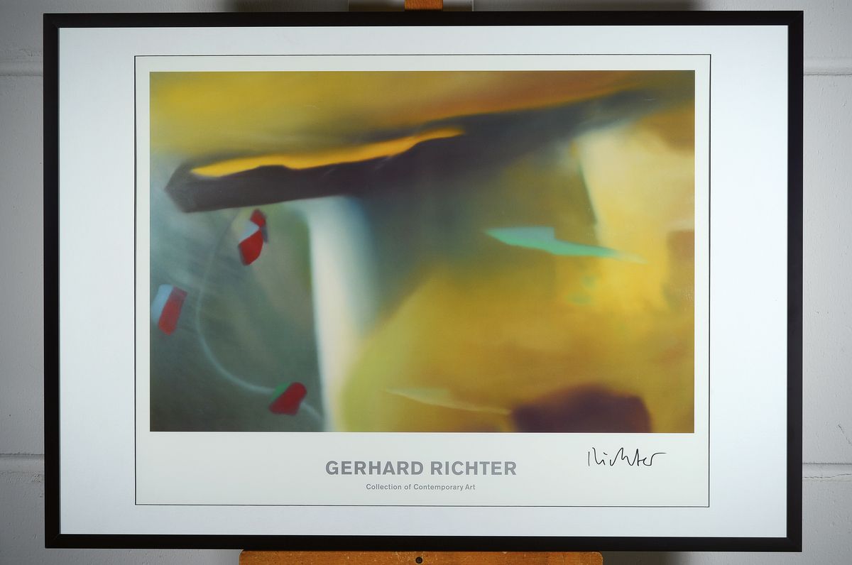 Detail k: Gerhard Richter, geb. 1932, Farboffset, handsigniert, nach dem Gemälde von 1997 "Abstraktes Bild" von 1977, Hrsg. Achenbach Art Edition, ...