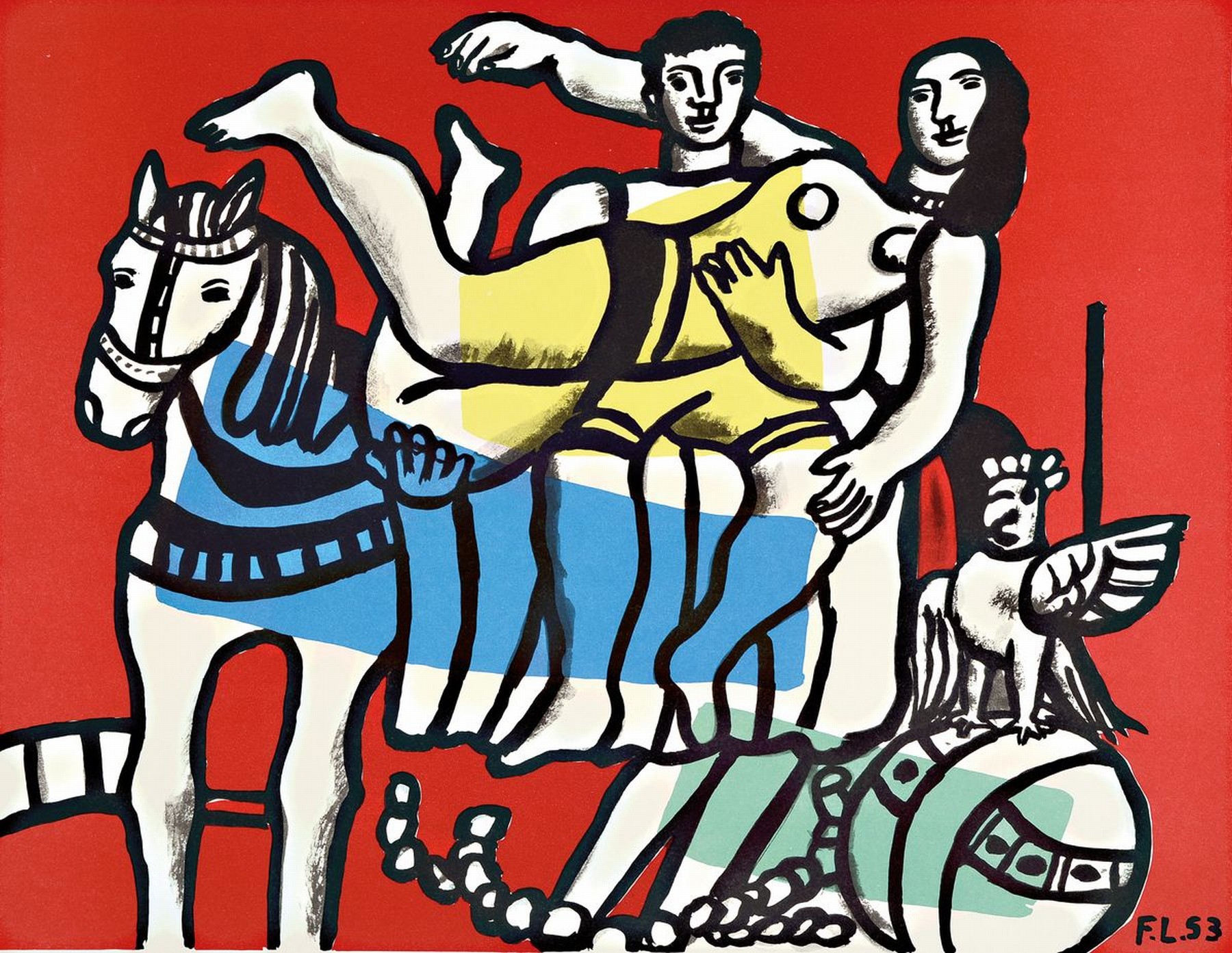 Fernand, Leger 1881-1955, Farblithografie, Drucker Verlag: Mourlot Paris 1958,, ca. 50x66 cm