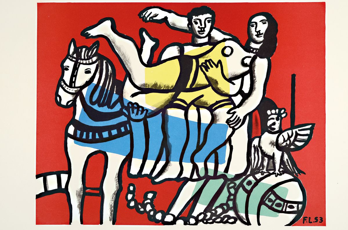 Detail k: Fernand, Leger 1881-1955, Farblithografie, Drucker Verlag: Mourlot Paris 1958,, ca. 50x66 cm