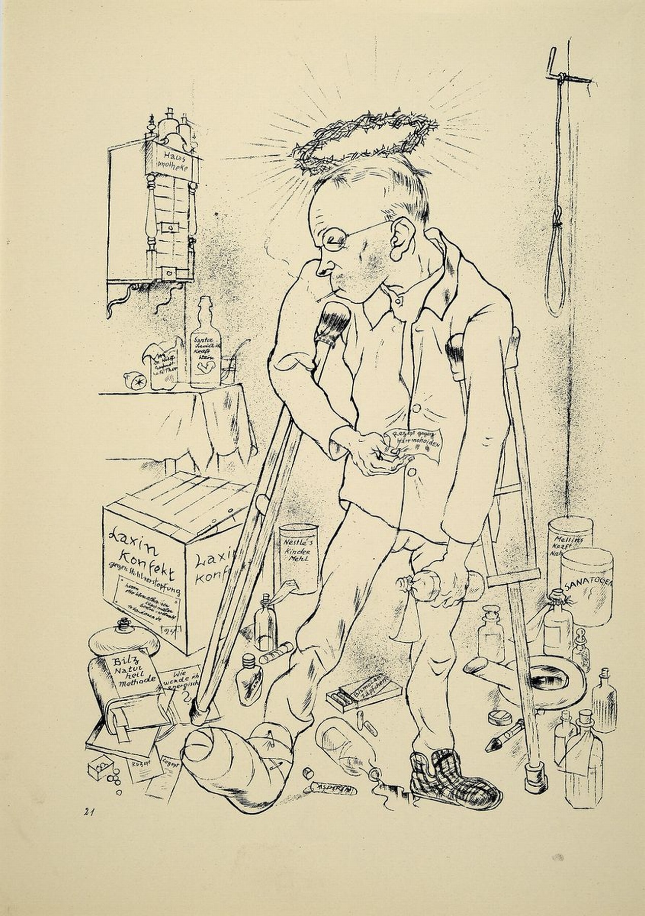 George Grosz, Konvolut aus aus 4 Blättern, Verlag: Malik-Verlag, Berlin 1923, PP, ca. 25x35 cm, gesamt ca. 40x50 cm