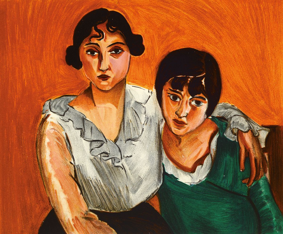 Detail i: Henri Matisse, 1869-1954, Konvolut aus 2 Portraits, Farblitho, Drucker Verlag; Mourlot, Paris 1954, PP, Motiv ca. 32x25 cm gesamt je ca. 40x50 cm