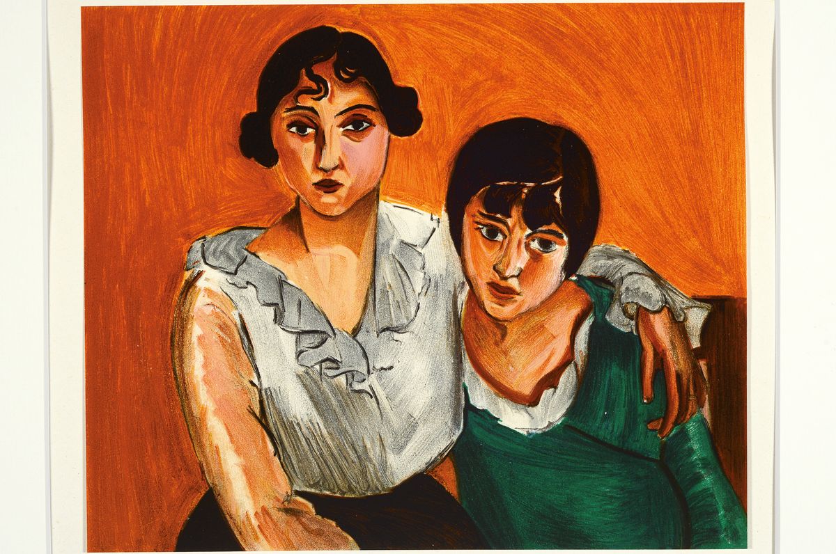 Detail t: Henri Matisse, 1869-1954, Konvolut aus 2 Portraits, Farblitho, Drucker Verlag; Mourlot, Paris 1954, PP, Motiv ca. 32x25 cm gesamt je ca. 40x50 cm