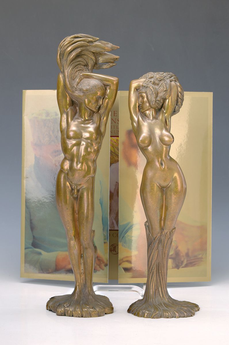Ernst Fuchs, 1928 Wien bis 2015, zwei große Bronzeskulpturen, Apoll und Daphne,184/1000, Venturi Arte, Hilliard Collection, signiert, num. und mit ...