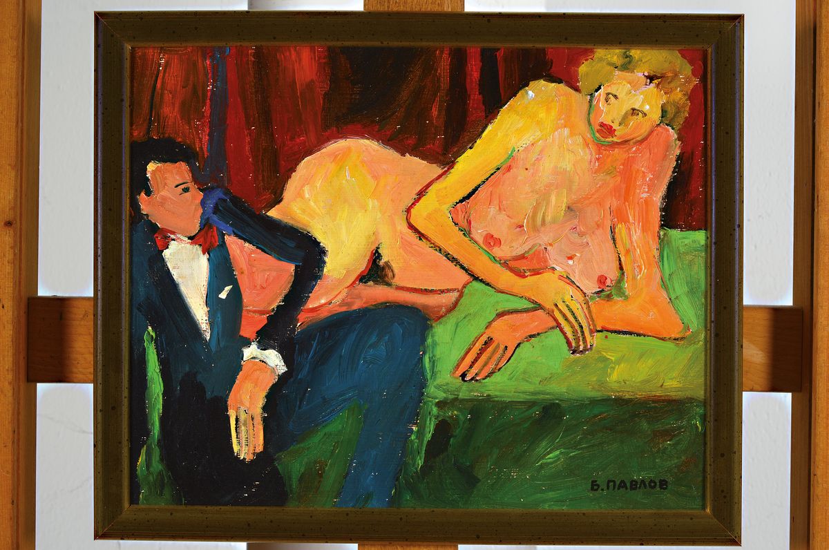 Detail k: Boris Pavlov, 1928 - 2005, "Pariser Nachtleben 1972", Öl/Karton, rückseitig bezeichnet, mit Nachlaßnummer und Echtheitszertifikat 36- ...