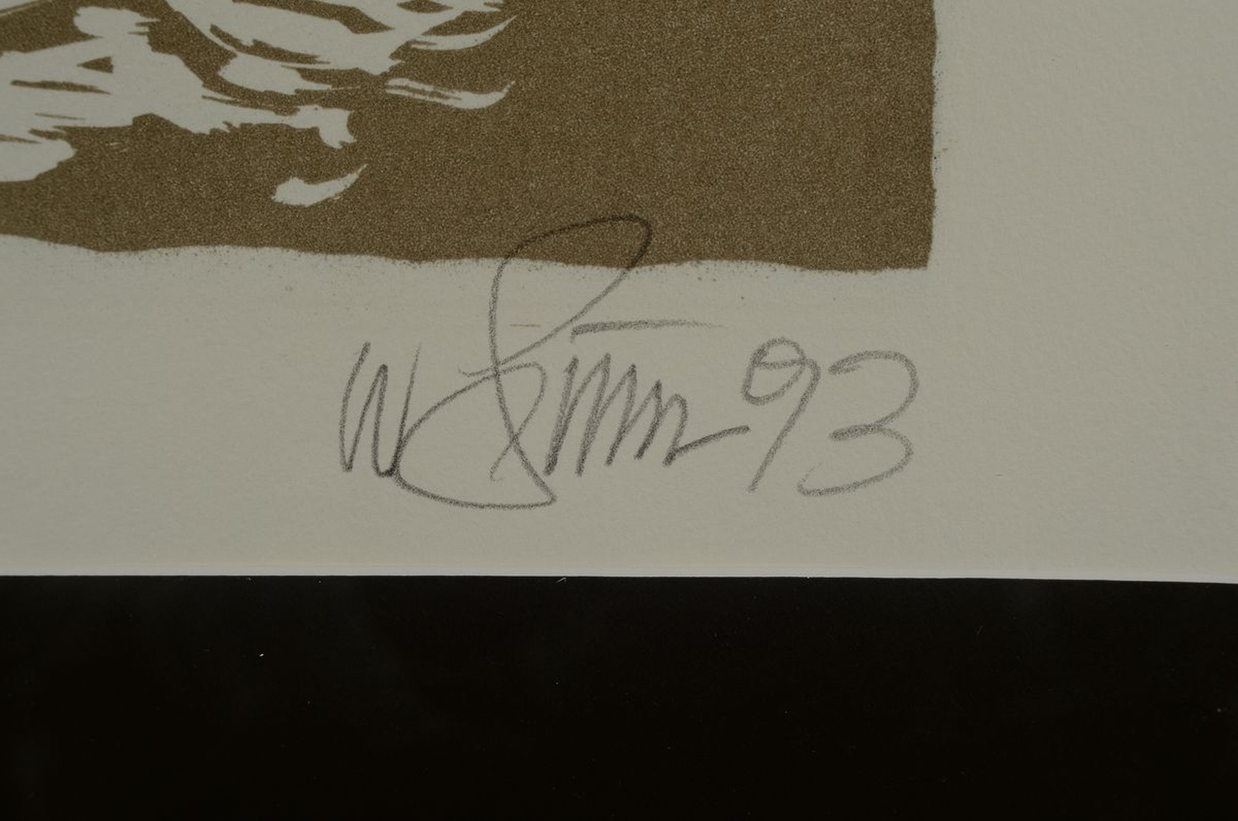 Detail a: Willi Sitte, 1921 Kratzau - 2015 Halle, Litho auf dickem Büttenpapier, Satyr und Frauenakt, signiert, num.47/50, gesamt: ca. 94 x 63 cm unter Glas ...