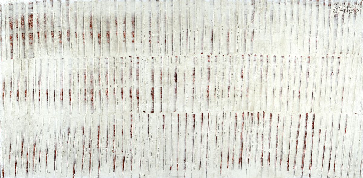 Herbert Zangs, 1924 - 2003, "Weißen Reihung", Acryl/Sperrholzplatte, dieses hervorragende, riesige Unikat von Herbert Zangs stammt wohl ...