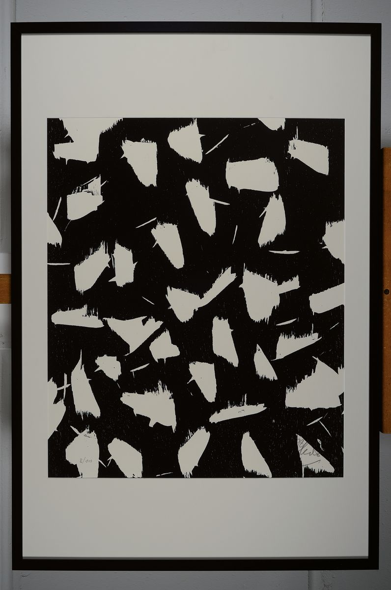 Detail k: Günther Uecker, geb. 1930, Holzschnitte auf dickem Arches Büttenpapier, handsigniert und num. 8/100 aus 1998, Hrsg. Erker Presse St. Gallen (mit ...
