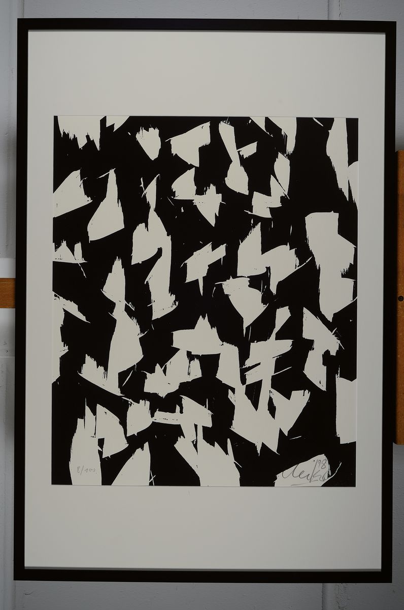 Detail k: Günther Uecker, geb. 1930, Holzschnitte auf dickem Arches Büttenpapier, handsigniert und num. 8/100 aus 1998, Hrsg. Erker Presse St. Gallen (mit ...