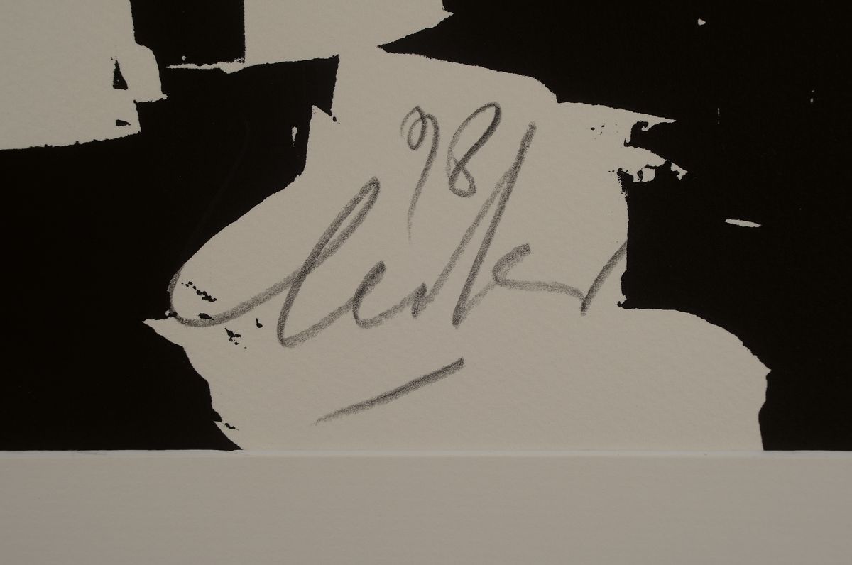 Detail a: Günther Uecker, geb. 1930, Holzschnitte auf dickem Arches Büttenpapier, handsigniert und num. 8/100 aus 1998, Hrsg. Erker Presse St. Gallen (mit ...