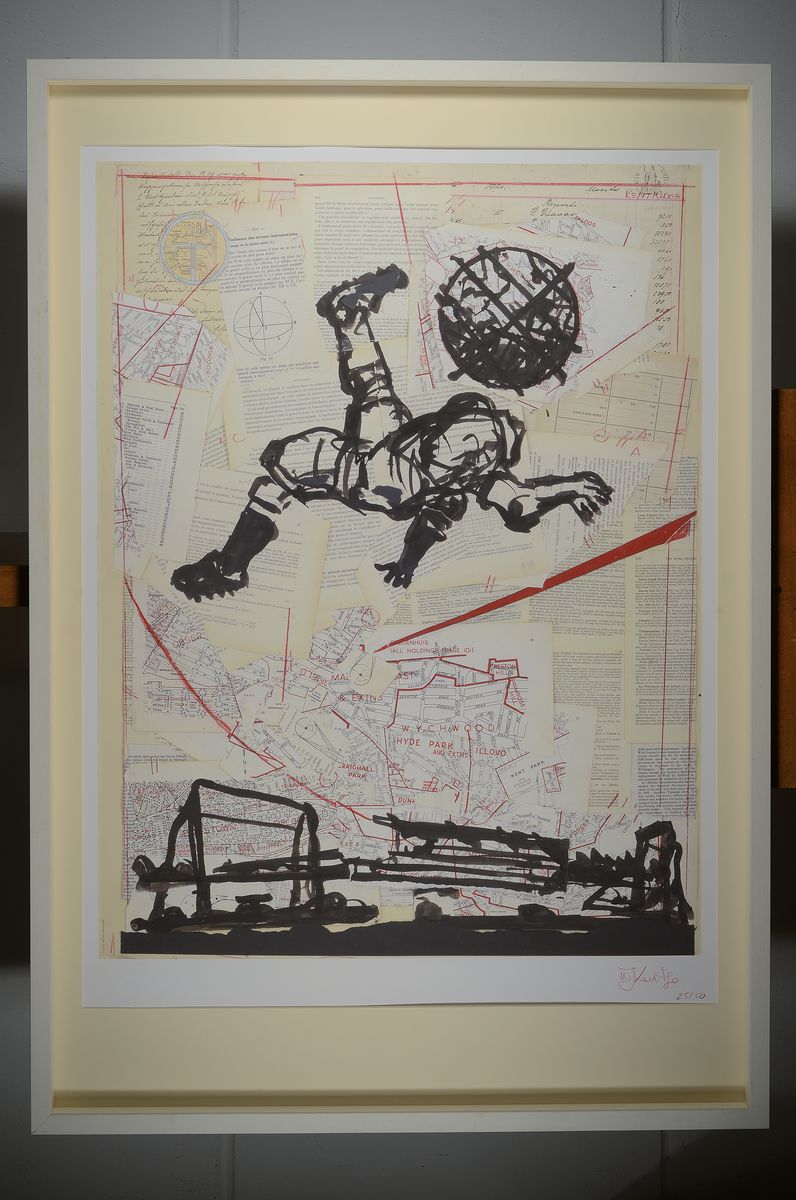 Detail k: William Kentridge, geb. 1955, farbiger Pigmentdruck auf Velin, handsigniert und num.25/50, aus dem Jahre 2010/2012, mit Zertifikat des herausgebers, ...