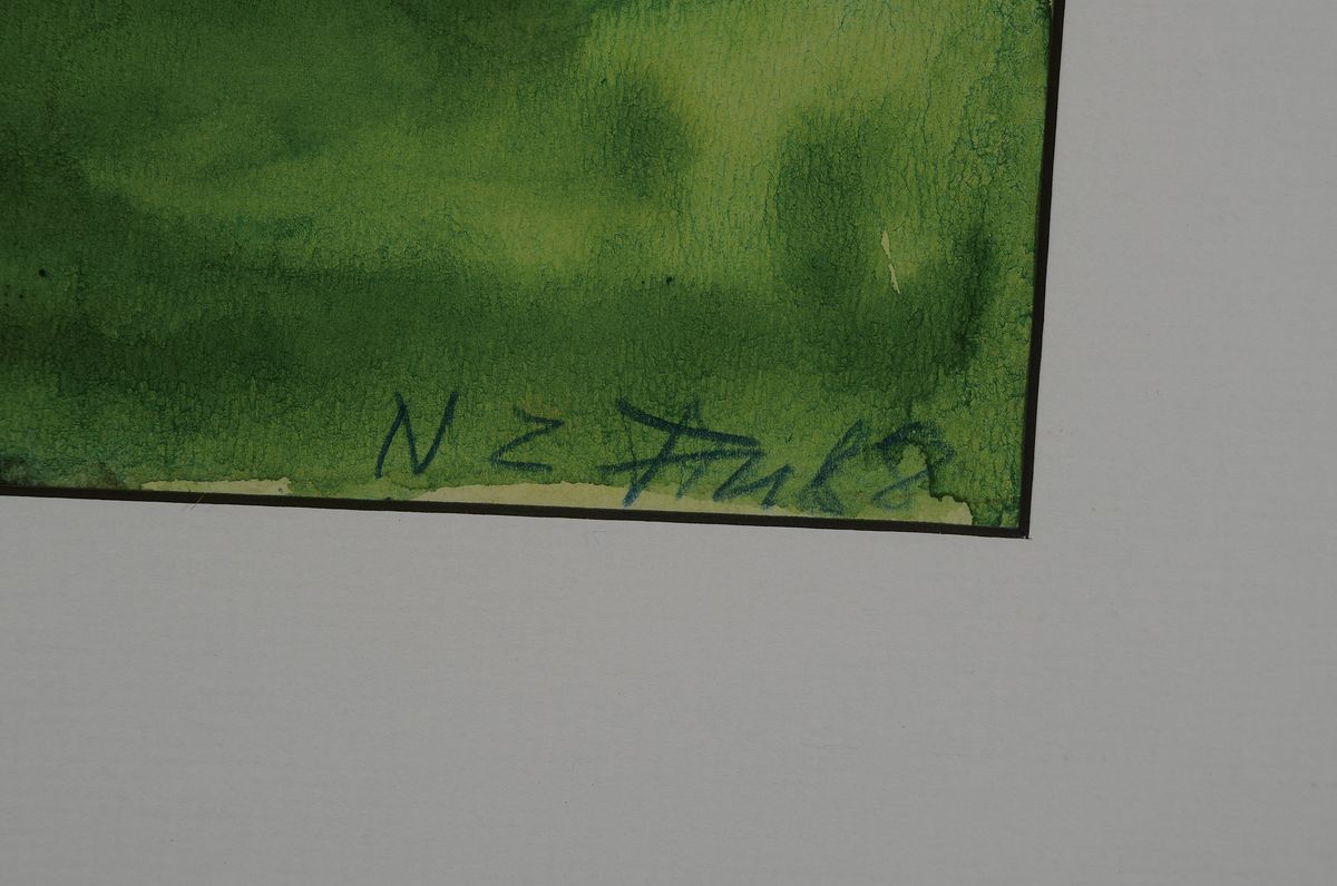 Detail a: Klaus Fußmann, geb. 1938, "New Zealand", Aquarell auf Aquarellbütten, handsigniert, dat. (19)88, ca. 24 x 31.8 cm, unter Glas, Rahmen: ...