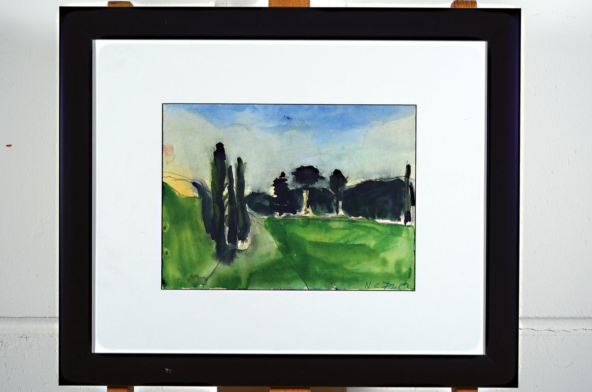 Detail k: Klaus Fußmann, geb. 1938, "New Zealand", Aquarell auf Aquarellbütten, handsigniert, dat. (19)88, ca. 24 x 31.8 cm, unter Glas, Rahmen: ...