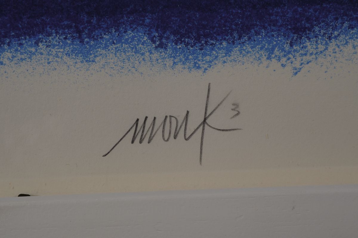 Detail a: Heinz Mack, geb. 1931, Divertimento, aus 2003, Siebdruck auf Büttenpapier, mittig handsigniert, li. num. 45/70, Blattgr. 80 x 90 cm, unter Glas, ...