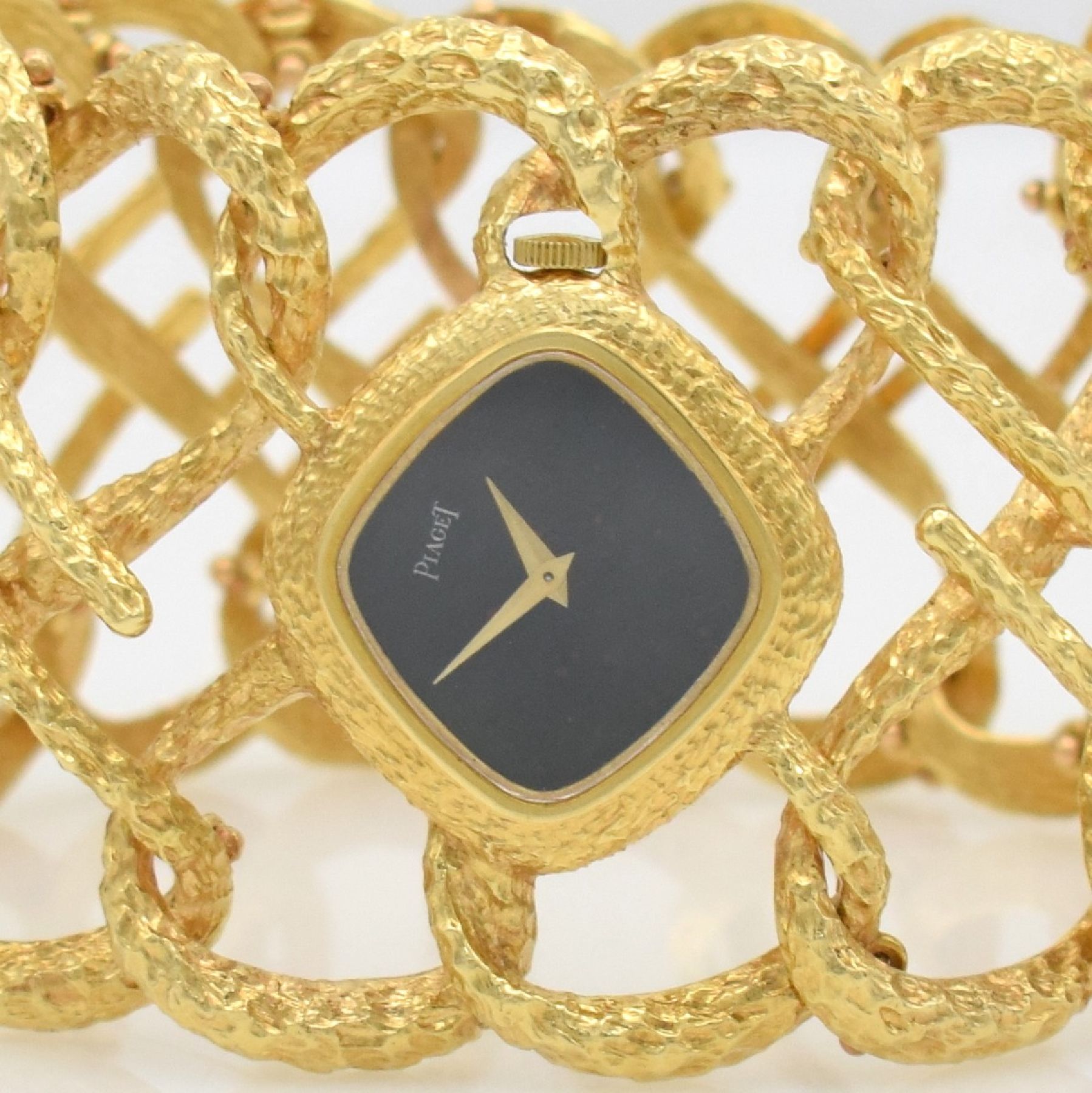 Detail a: PIAGET feine, seltene & extrem ausgefallene Armbanduhr in GG 750/000 mit Heliotrop- Zifferblatt Ref. 9411 D 69,Schweiz um 1970, Handaufzug, ...