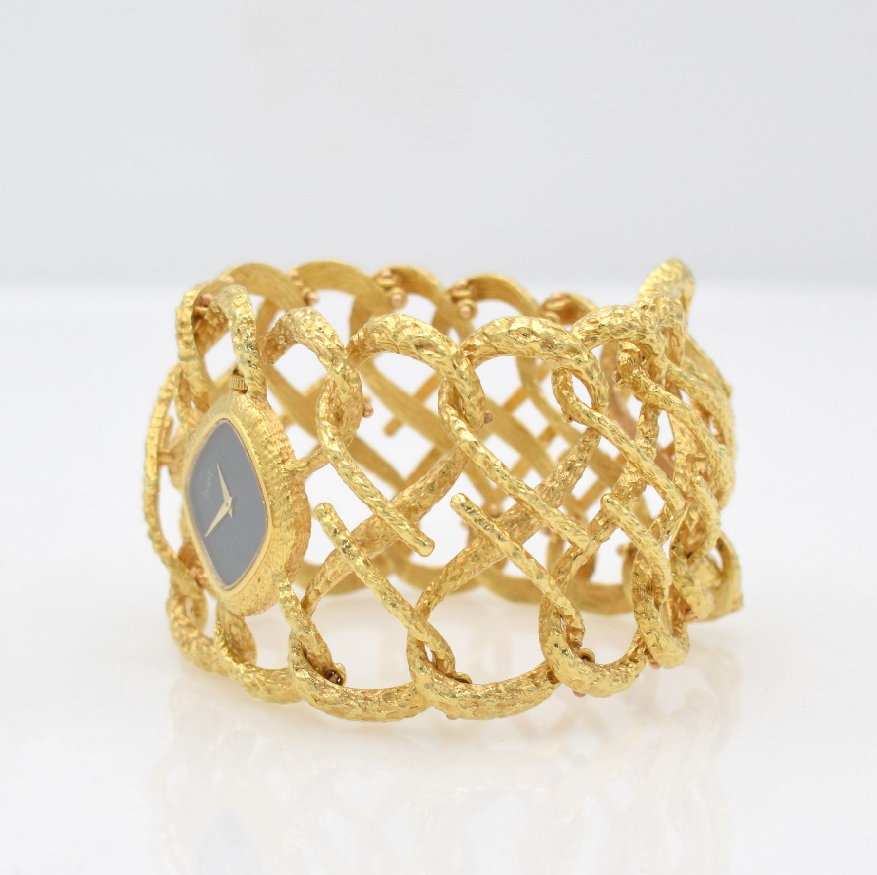 Detail b: PIAGET feine, seltene & extrem ausgefallene Armbanduhr in GG 750/000 mit Heliotrop- Zifferblatt Ref. 9411 D 69,Schweiz um 1970, Handaufzug, ...