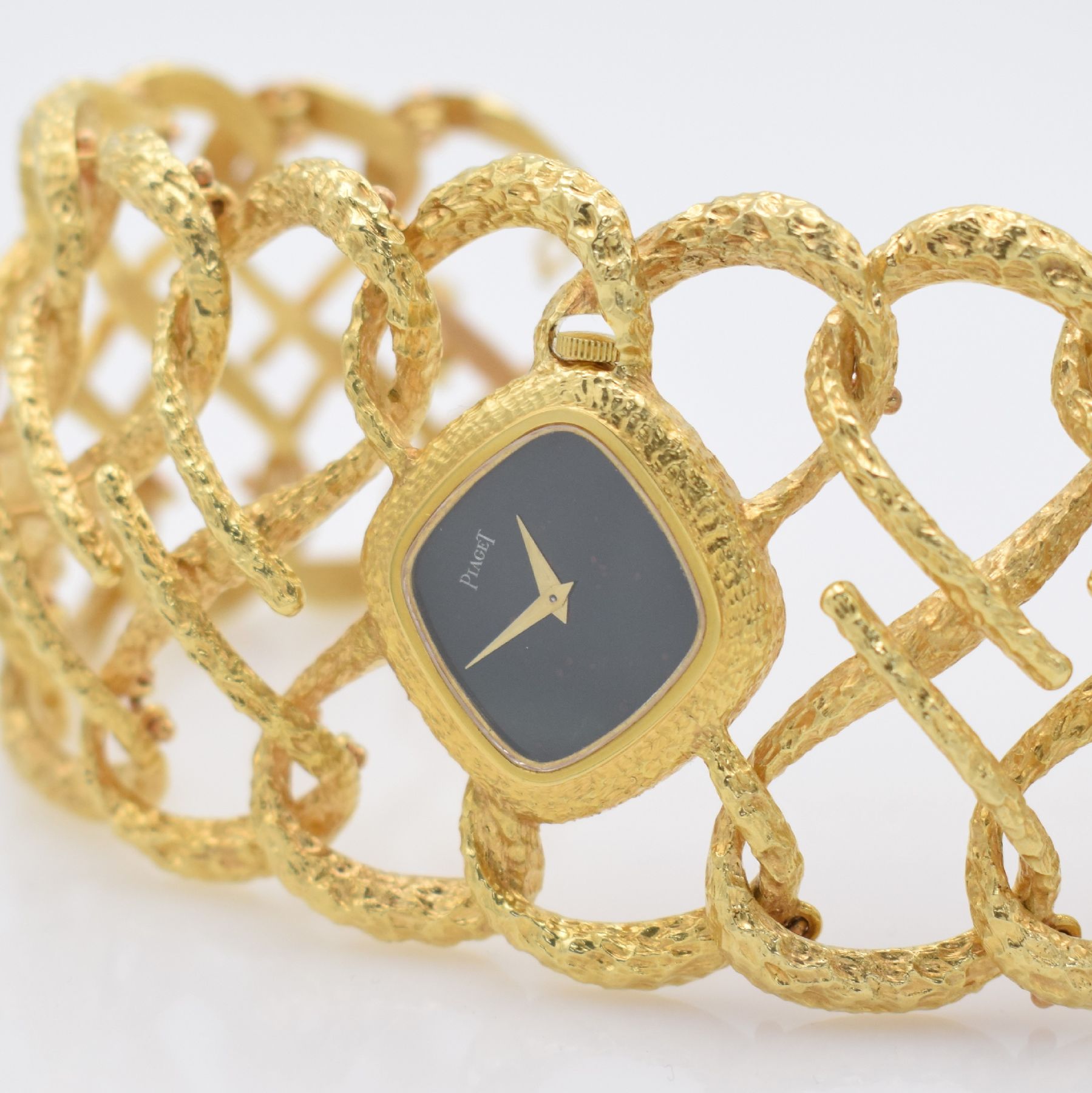 Detail f: PIAGET feine, seltene & extrem ausgefallene Armbanduhr in GG 750/000 mit Heliotrop- Zifferblatt Ref. 9411 D 69,Schweiz um 1970, Handaufzug, ...