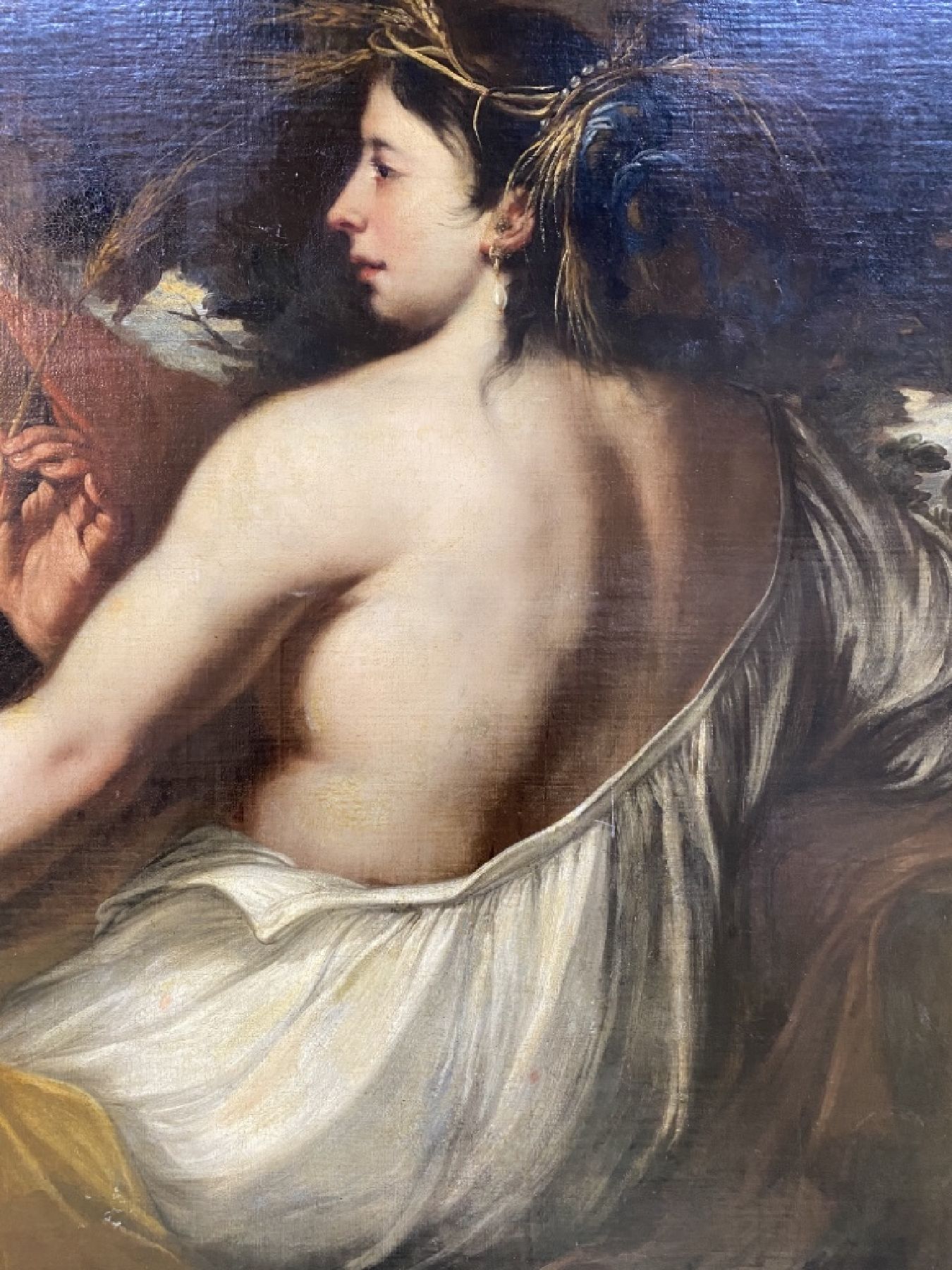 Detail d: Umkreis Alessandro Varotari, um 1650, mit Ähren bekränzte Ceres, zwei Dienerinnen mit Garben, Allegorie auf den Sommer, nach Alessandro Varotari ...