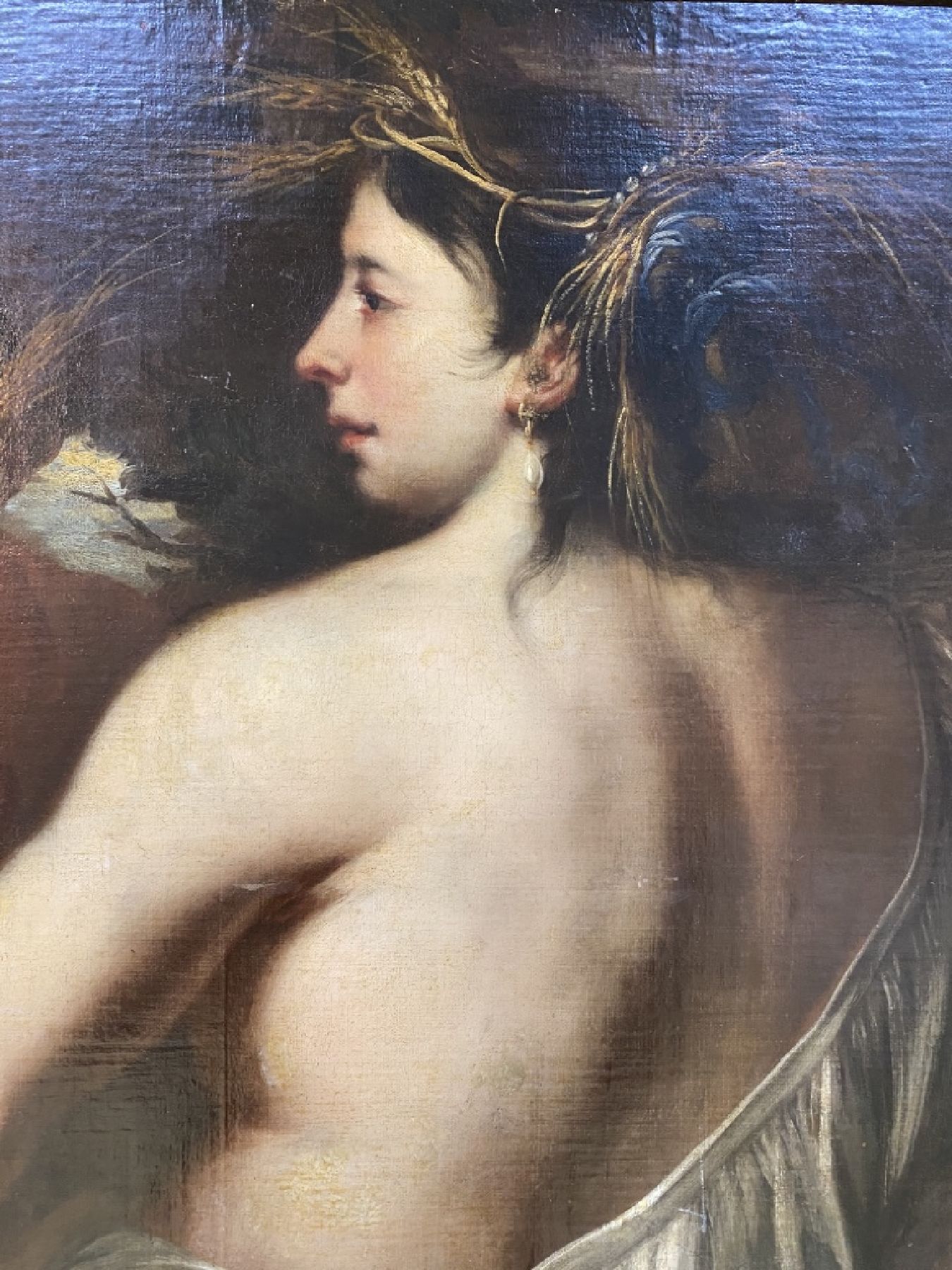 Detail e: Umkreis Alessandro Varotari, um 1650, mit Ähren bekränzte Ceres, zwei Dienerinnen mit Garben, Allegorie auf den Sommer, nach Alessandro Varotari ...