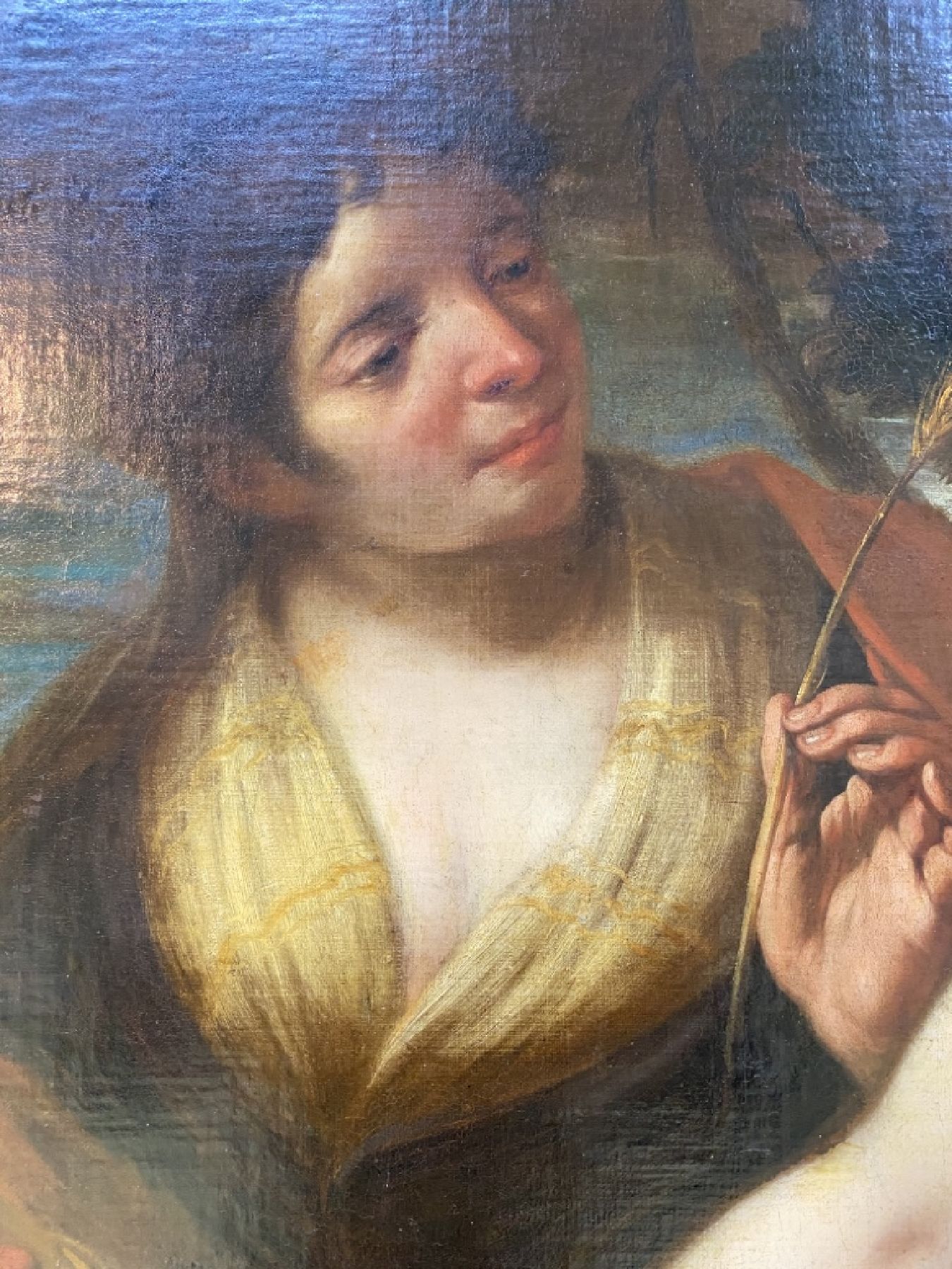 Detail f: Umkreis Alessandro Varotari, um 1650, mit Ähren bekränzte Ceres, zwei Dienerinnen mit Garben, Allegorie auf den Sommer, nach Alessandro Varotari ...