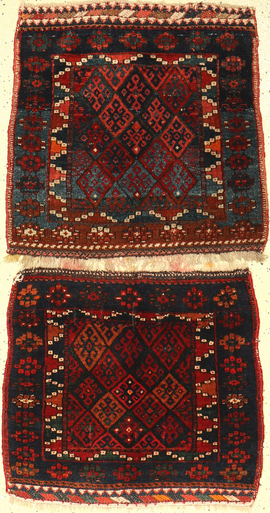 (2 Lots) 2x Jaff "Taschenfronten" alt, Persien, um 1930, Wolle auf Wolle, EHZ: 2-3.
