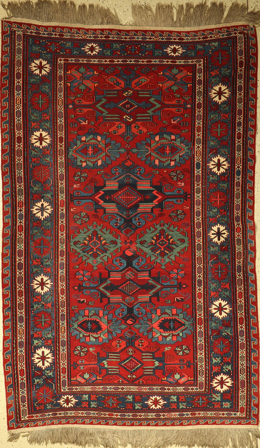 Sumakh alt, Kaukasus, um 1930/1940, Wolle auf Wolle, ca. 190 x 160 cm, EHZ: 2-3, dekorativ